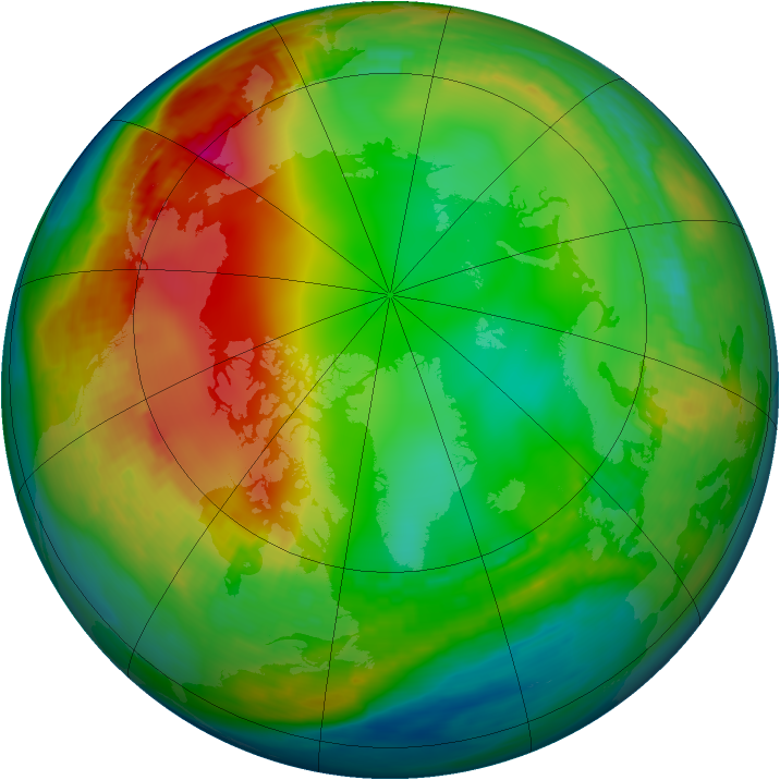 Arctic ozone map for 21 December 1981
